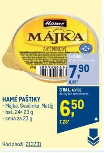 Makro HAMÉ PAŠTIKY nabídka