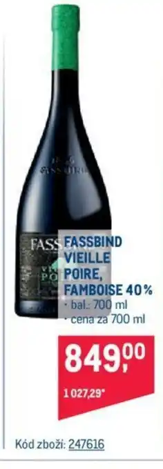 Makro FASSBIND VIEILLE POIRE, FAMBOISE 40% nabídka