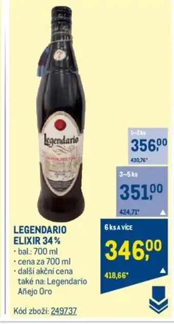 Makro LEGENDARIO ELIXIR 34% nabídka