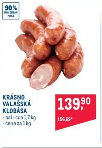Makro KRÁSNO VALAŠSKÁ KLOBÁSA nabídka