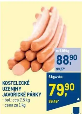 Makro KOSTELECKÉ UZENINY JAVOŘICKÉ PÁRKY nabídka