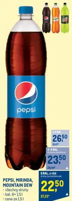 Makro PEPSI, MIRINDA, MOUNTAIN DEW nabídka
