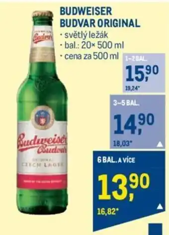 Makro BUDWEISER BUDVAR ORIGINAL nabídka