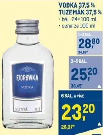 Makro VODKA 37,5% TUZEMÁK 37,5% nabídka