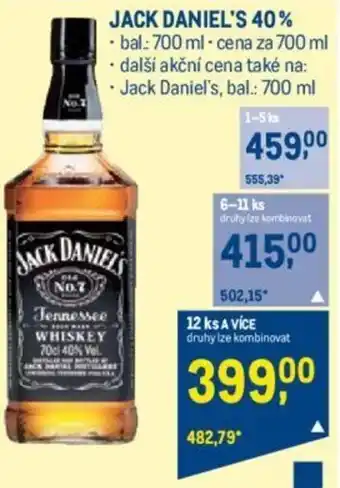 Makro JACK DANIEL'S 40% nabídka