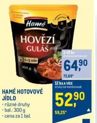 Makro HAMÉ HOTOVOVÉ JÍDLO nabídka