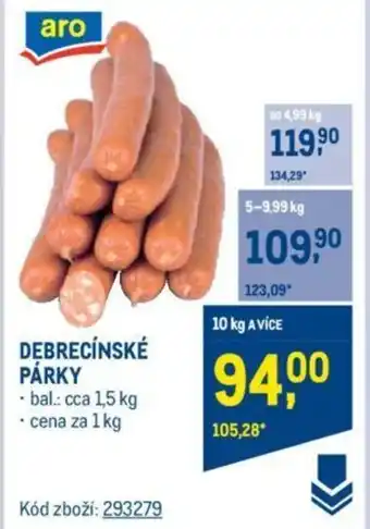 Makro DEBRECÍNSKÉ PÁRKY nabídka