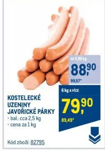 Makro KOSTELECKÉ UZENINY JAVOŘICKÉ PÁRKY nabídka