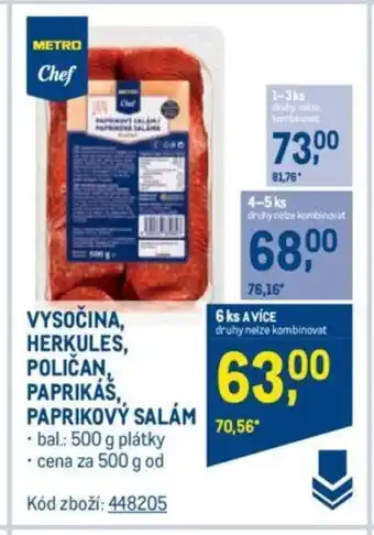 Makro VYSOČINA, HERKULES, POLICAN PAPRIKÁŠ, PAPRIKOVÝ SALÁM nabídka