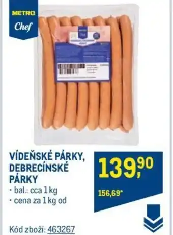 Makro VÍDEŇSKÉ PÁRKY, DEBRECÍNSKÉ PÁRKY nabídka
