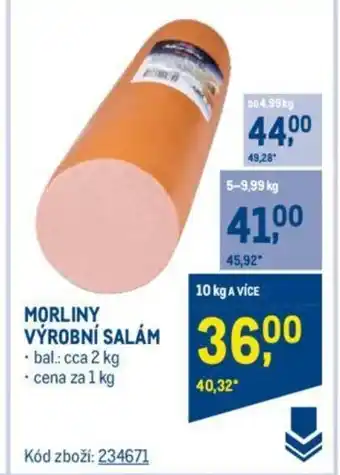 Makro MORLINY VÝROBNÍ SALAM nabídka