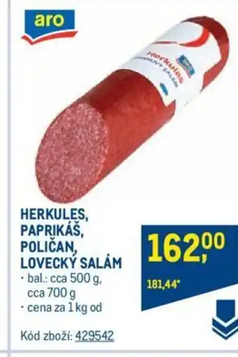Makro HERKULES, PAPRIKÁŠ, POLIČAN, LOVECKÝ SALÁM nabídka