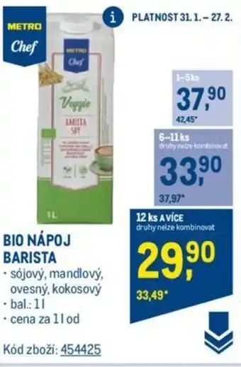 Makro BIO NÁPOJ BARISTA nabídka