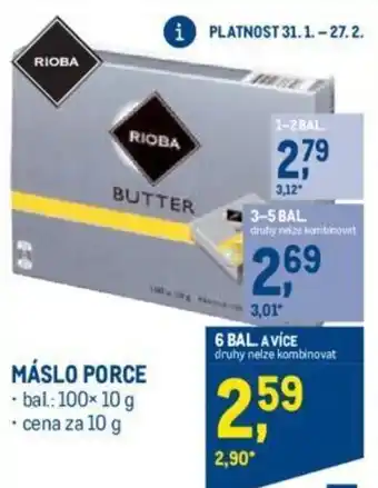 Makro MÁSLO PORCE nabídka