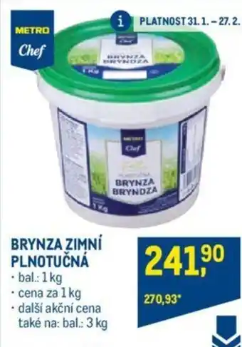 Makro BRYNZA ZIMNÍ PLNOTUČNÁ nabídka