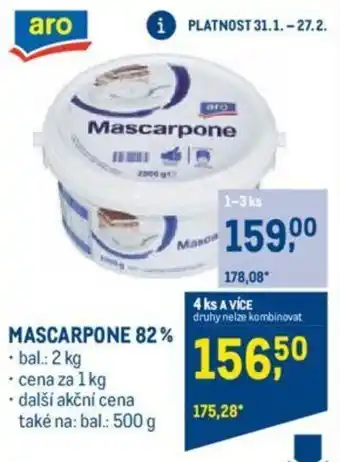 Makro MASCARPONE 82% nabídka
