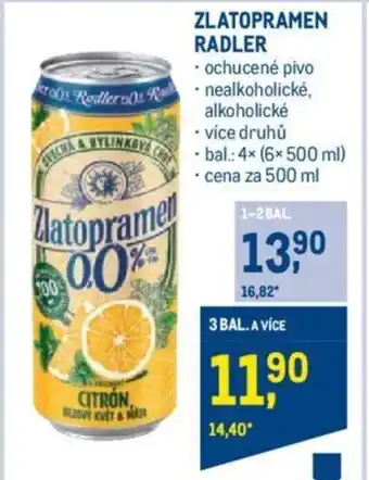 Makro ZLATOPRAMEN RADLER nabídka