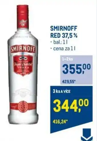 Makro SMIRNOFF RED 37,5% nabídka