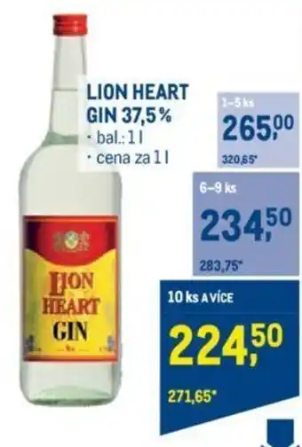 Makro LION HEART GIN 37,5% nabídka