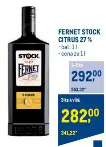 Makro FERNET STOCK CITRUS 27% nabídka