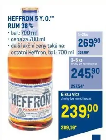 Makro HEFFRON 5 Y. 0.** RUM 38% nabídka