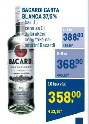 Makro BACARDI CARTA BLANCA 37,5% nabídka