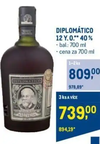 Makro DIPLOMÁTICO 12 Y.O 40% nabídka
