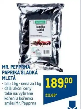 Makro MR. PEPPRNA PAPRIKA SLADKÁ MLETÁ nabídka