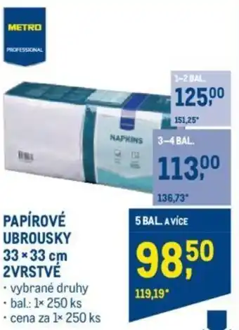 Makro PAPÍROVÉ UBROUSKY 33 x 33 cm 2VRSTVÉ nabídka
