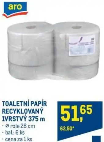 Makro TOALETNÍ PAPÍR RECYKLOVANÝ 1VRSTVÝ 375 m nabídka