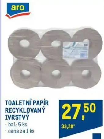 Makro TOALETNÍ PAPÍR RECYKLOVANY 1VRSTVÝ nabídka