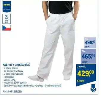 Makro KALHOTY UNISEX BÍLÉ nabídka