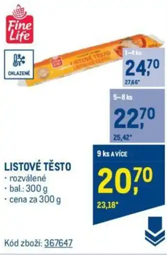 Makro LISTOVÉ TĚSTO nabídka