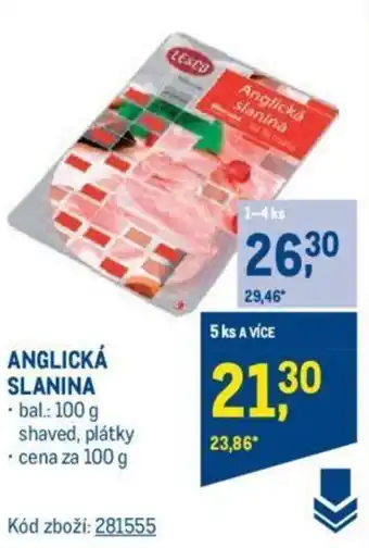 Makro ANGLICKÁ SLANINA nabídka