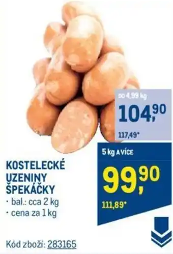 Makro KOSTELECKÉ UZENINY ŠPEKÁČKY nabídka