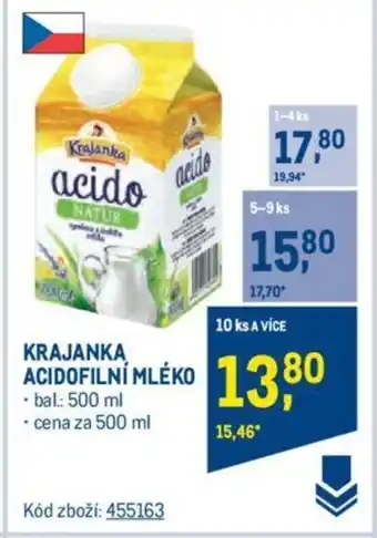 Makro KRAJANKA ACIDOFILNÍ MLÉKO nabídka