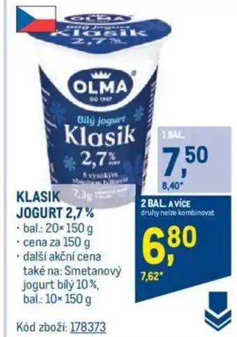 Makro KLASIK JOGURT 2,7% nabídka