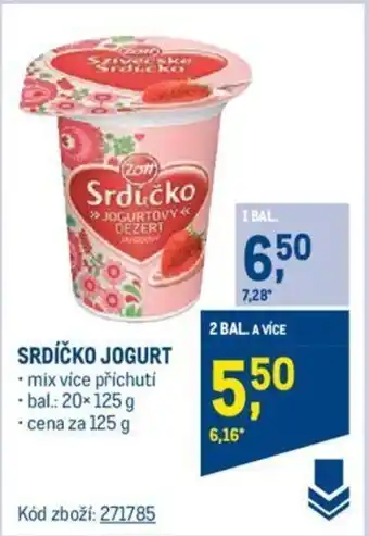 Makro SRDÍČKO JOGURT nabídka