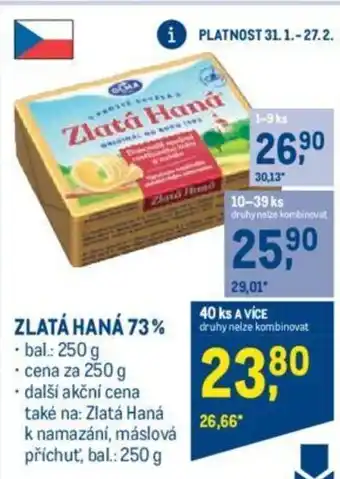 Makro ZLATÁ HANÁ 73% nabídka