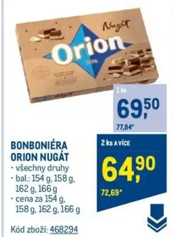 Makro BONBONIÉRA ORION NUGÁT nabídka
