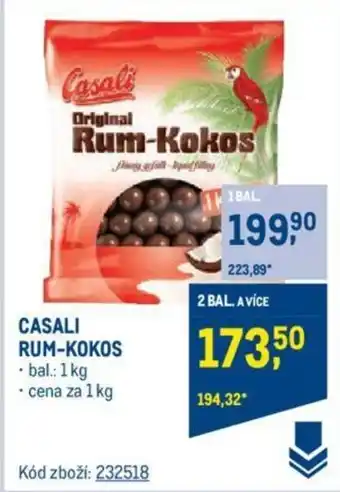 Makro CASALI RUM-KOKOS nabídka