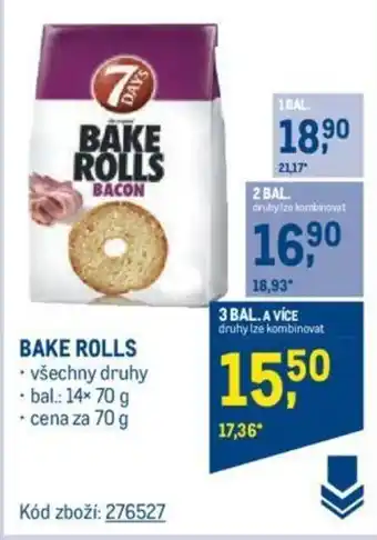Makro BAKE ROLLS nabídka