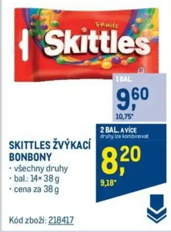 Makro SKITTLES ŽVÝKACÍ BONBONY nabídka