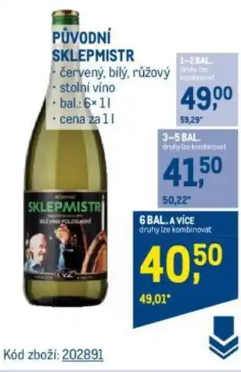 Makro PŮVODNÍ SKLEPMISTR nabídka