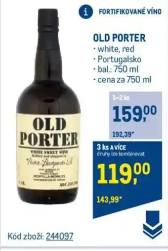 Makro OLD PORTER nabídka