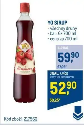 Makro YO SIRUP nabídka