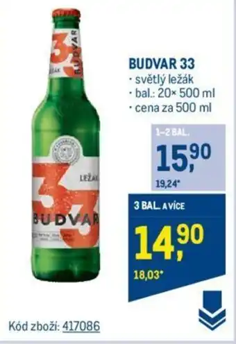 Makro BUDVAR 33 nabídka