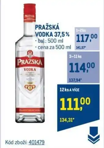 Makro PRAŽSKÁ VODKA 37,5% nabídka