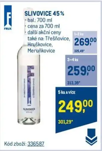 Makro SLIVOVICE 45% nabídka