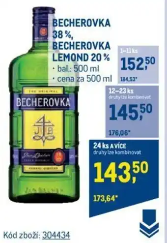 Makro BECHEROVKA 38%, BECHEROVKA LEMOND 20% nabídka